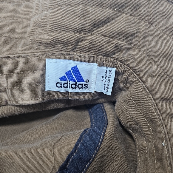 Adidas Retro Brown Bucket Hat with White Band Size S or M - Picture 8 of 12